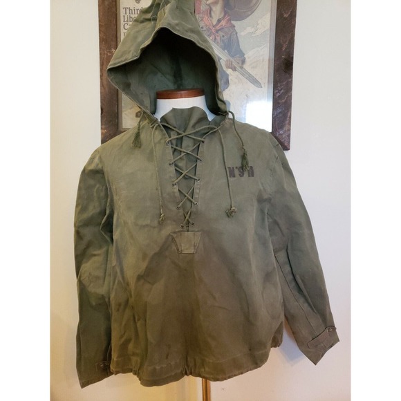 RARE misprint upside down Ww2 USN US Navy Foul Weather Jacket Small Coat 1940 - Picture 1 of 12